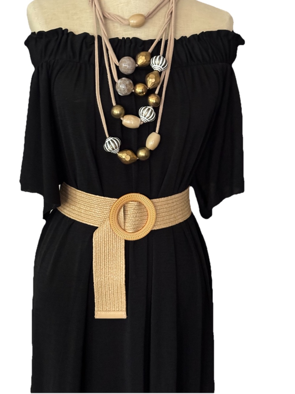 NWT Zara Black Off-Shoulder Maxi Dress size M